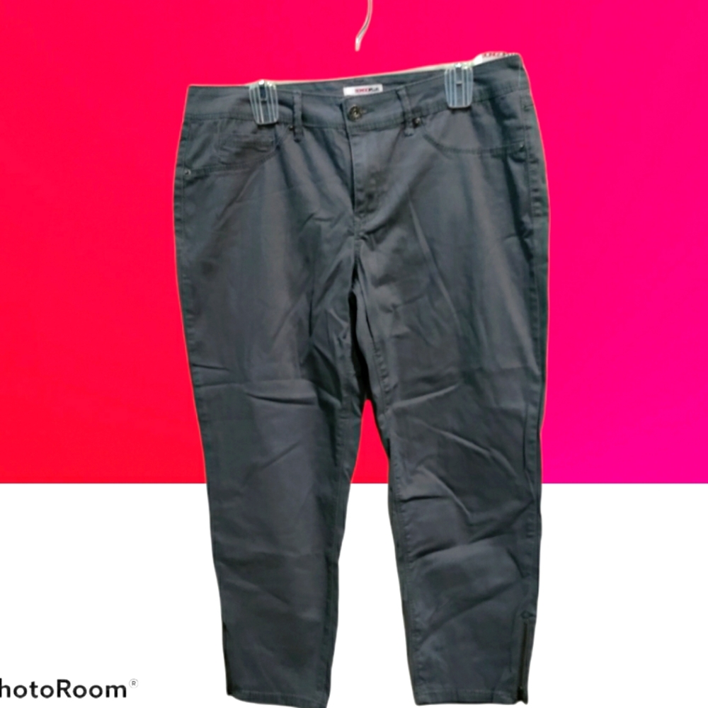 NWT Bongo women's ankle bitter grey pants size 16w